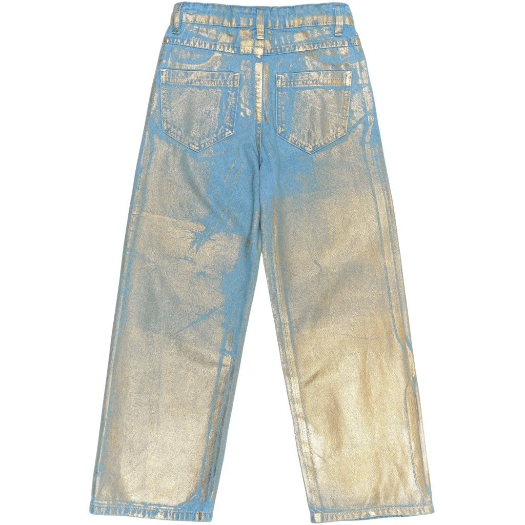 The New spijkerbroek kind Rosanna Wide Fit Jeans (blauw en goud)