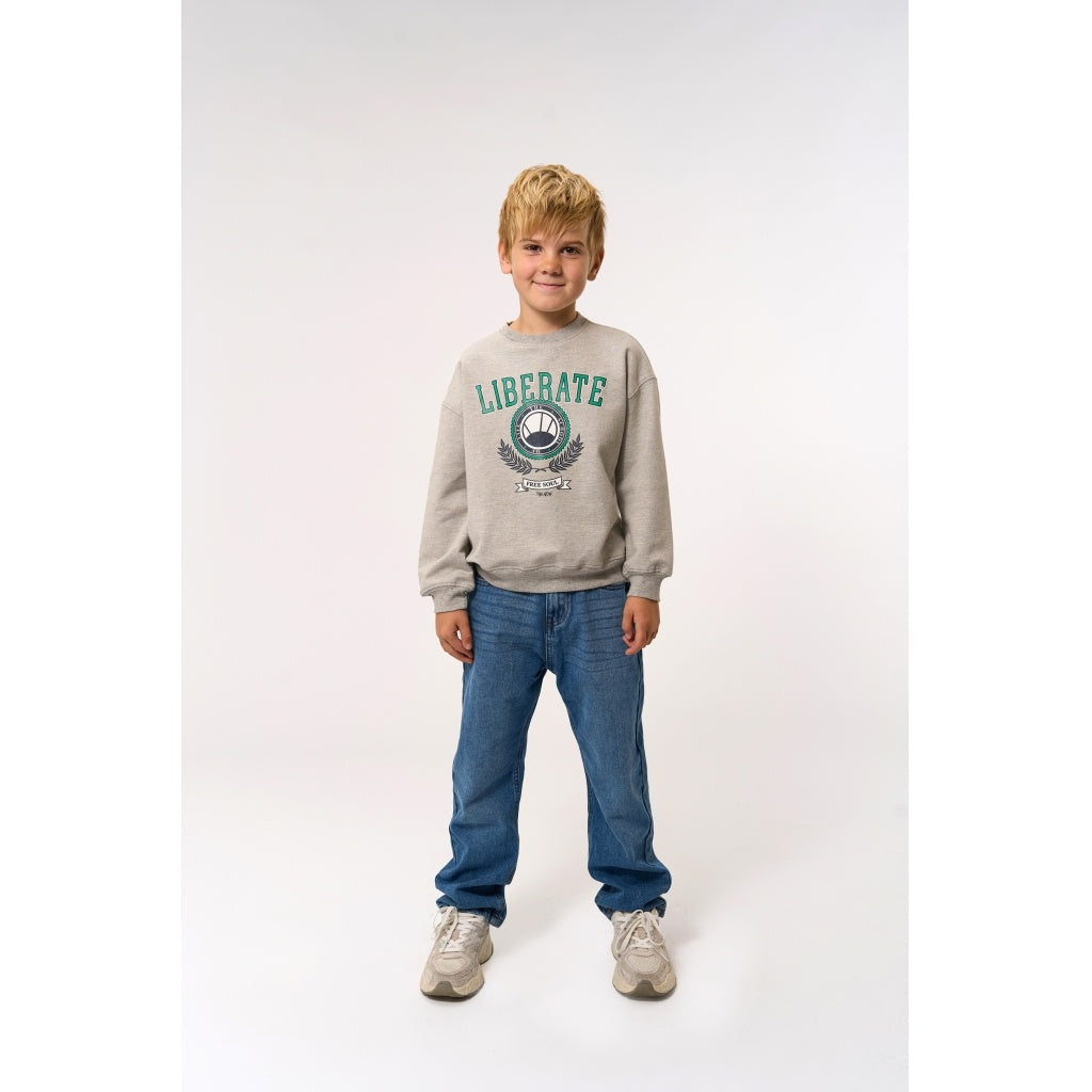 The New sweatshirt kind Penno Sweatshirt Light Grey Melange (lichtgrijs gemêleerd)