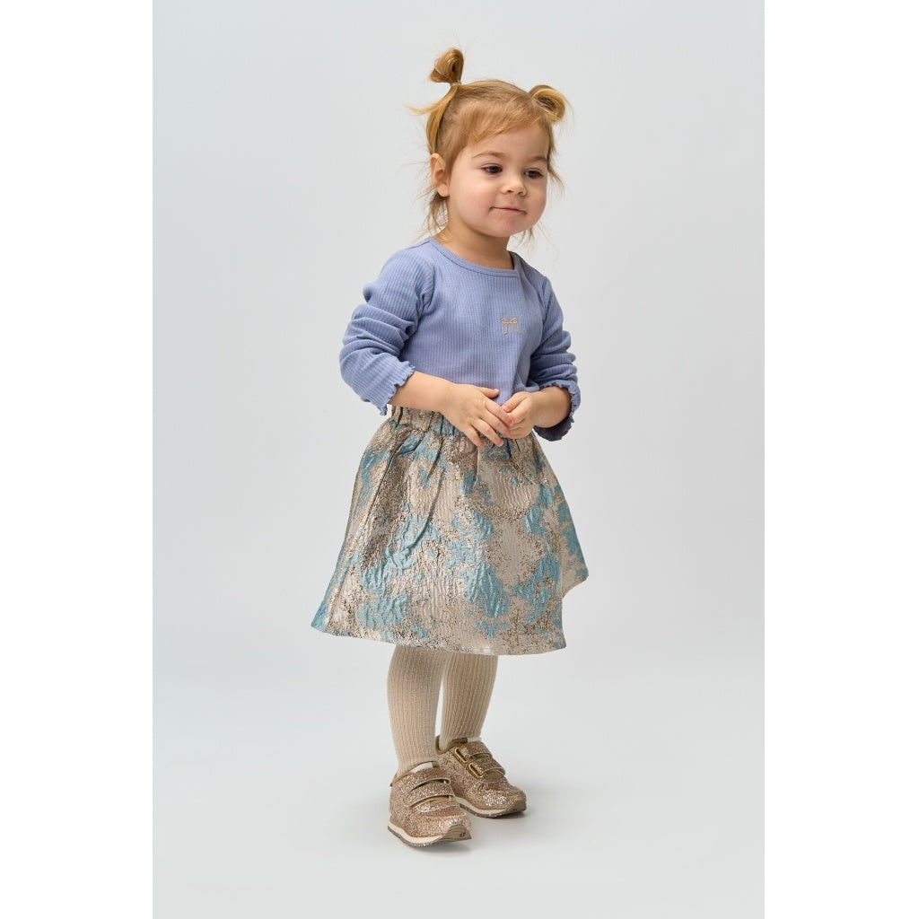 The New feest rok kind Reese Skirt (beige, goud en blauw)