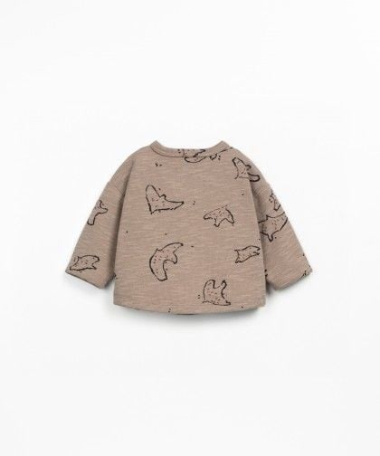 PLAY UP rib T-shirt jongen met print (beige)
