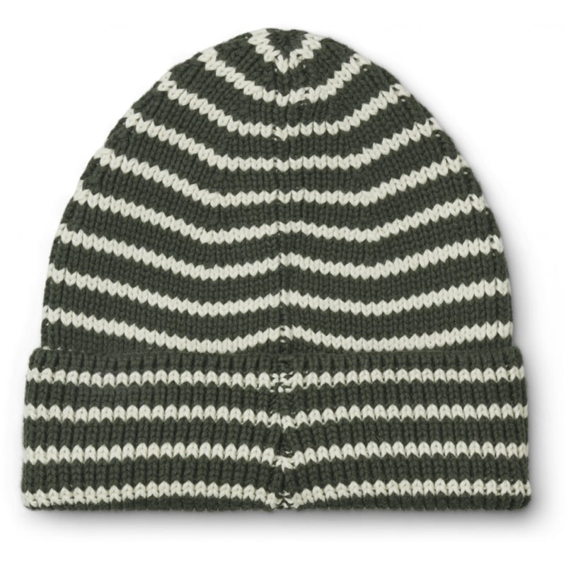 LIEWOOD muts Ezra Beanie groen gestreept Hunter Green Creme De La Creme