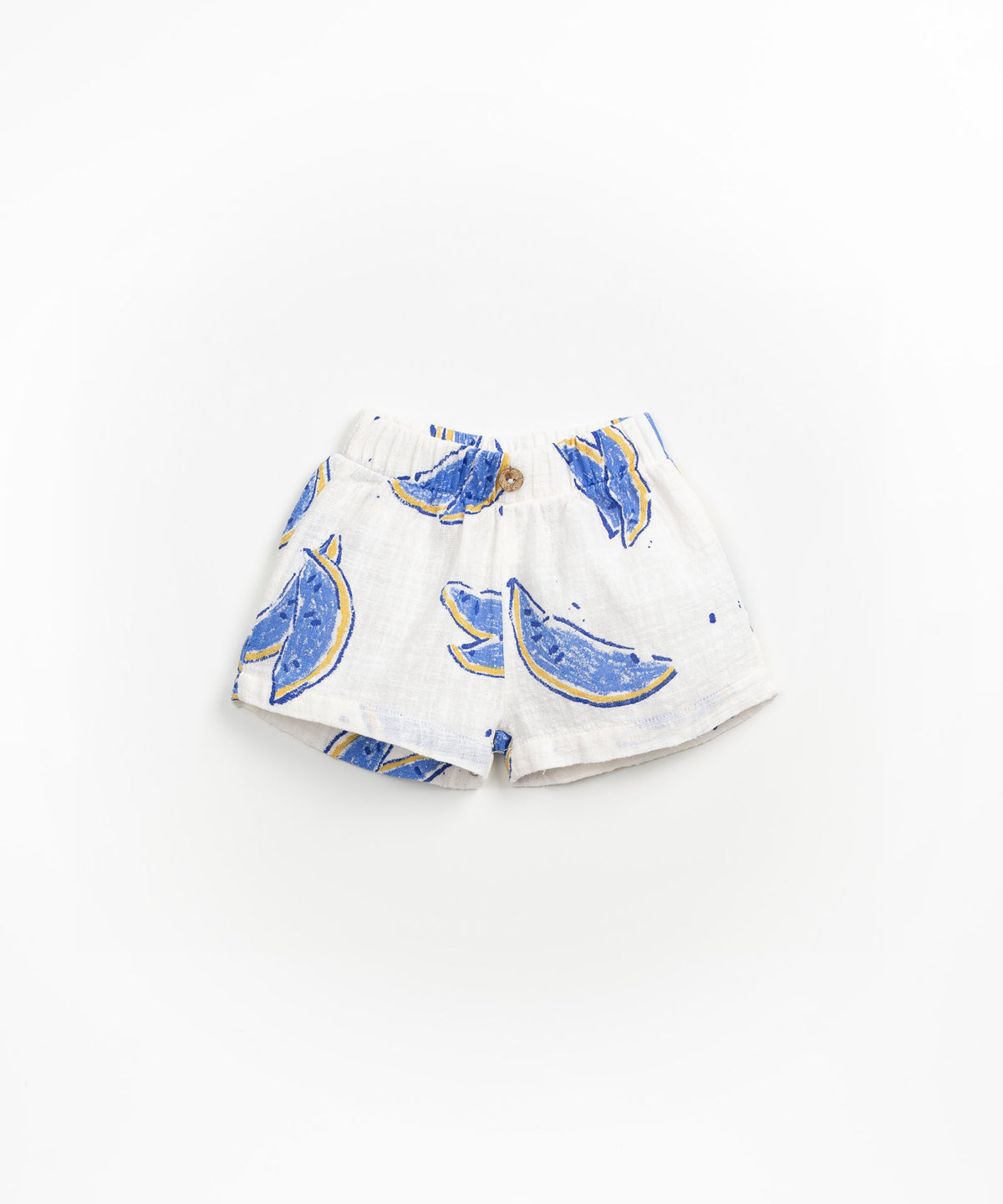 PLAY UP korte broek jongen Gres met print (beige met blauw)