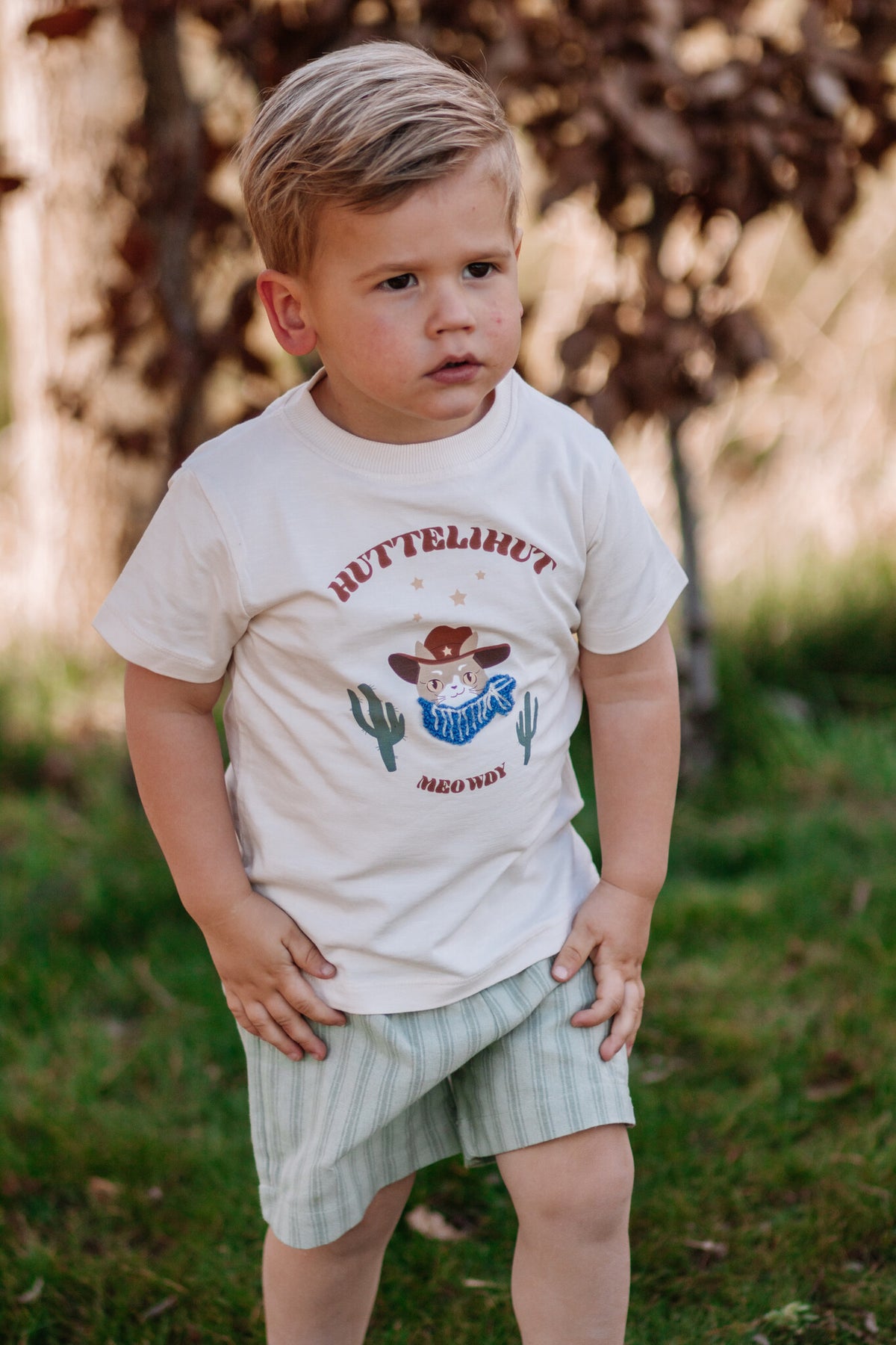 Huttelihut T-shirt jongen SS Antique White (gebroken wit)