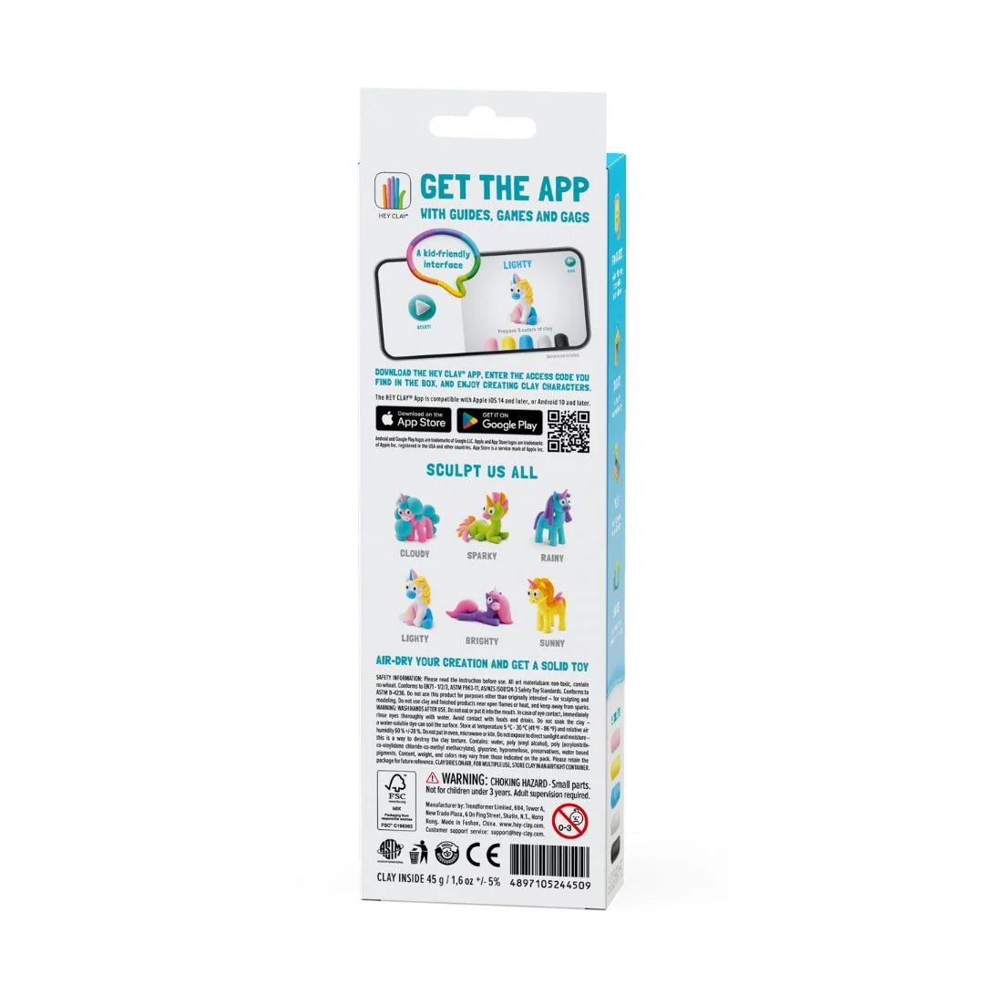 HeyClay Rainbow Unicorn – tover je eigen magische eenhoorn met Lighty!