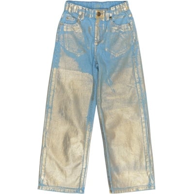 The New spijkerbroek kind Rosanna Wide Fit Jeans (blauw en goud)