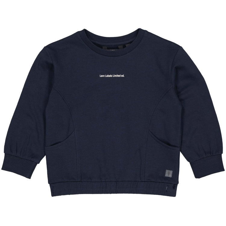LEVV sweater jongen Valiant sweater Night Blue donkerblauw