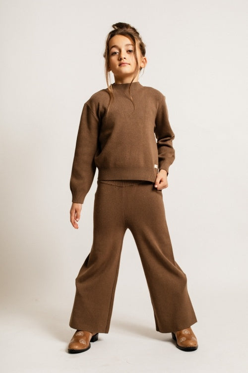 BAJE lange broek meisje Maggia Brown Cacao bruin (valt groot)
