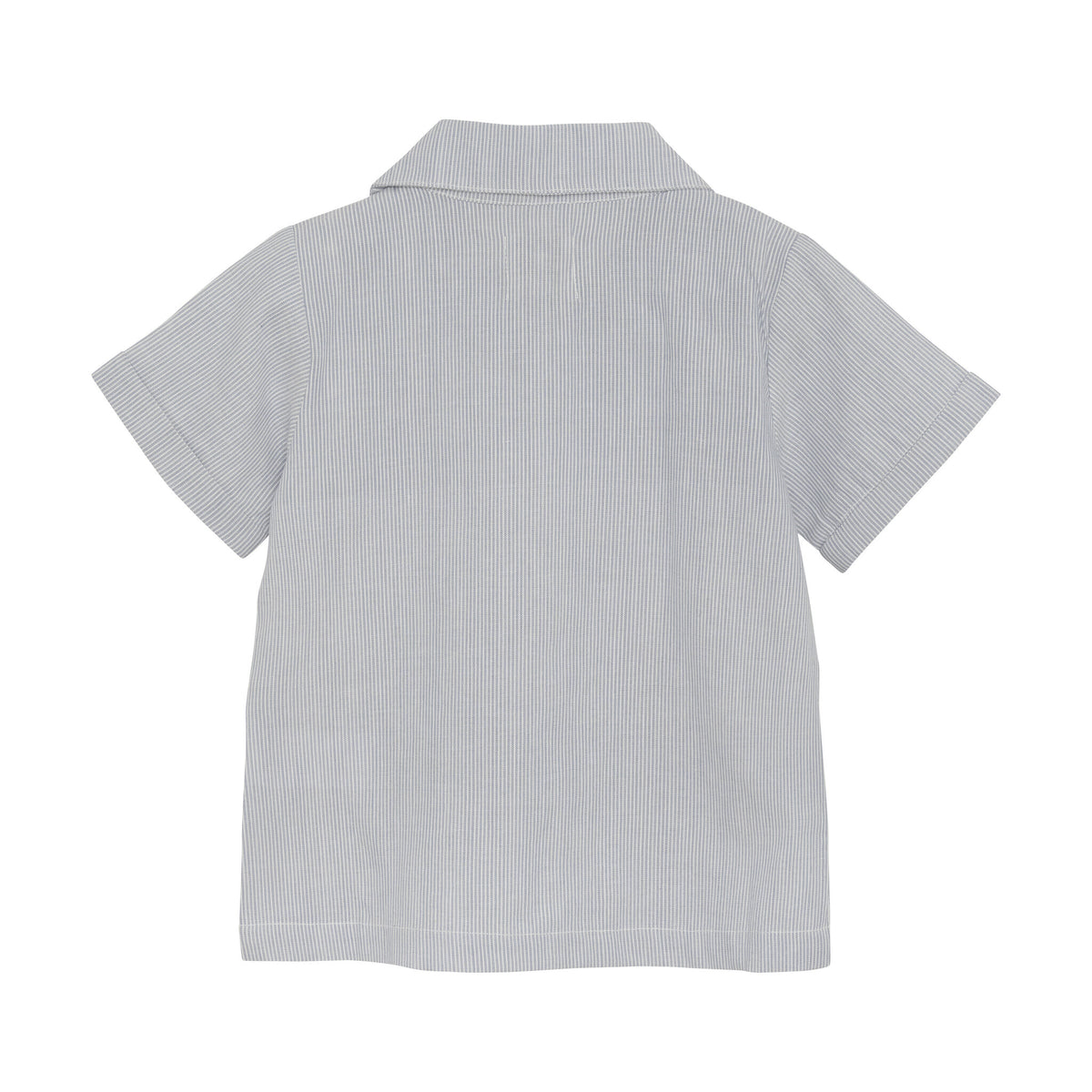 Huttelihut shirt jongen SS Woven Stripe Citadel grijsblauw
