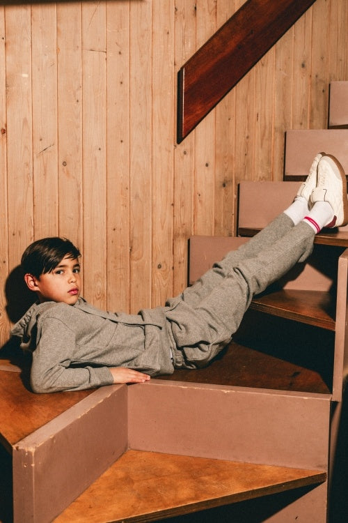 LABO DE COLORES lange broek jongen Misato Greyish Lilac grijs