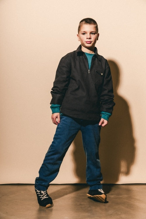 LABO DE COLORES lange broek jongen Seya Blue Denim blauw