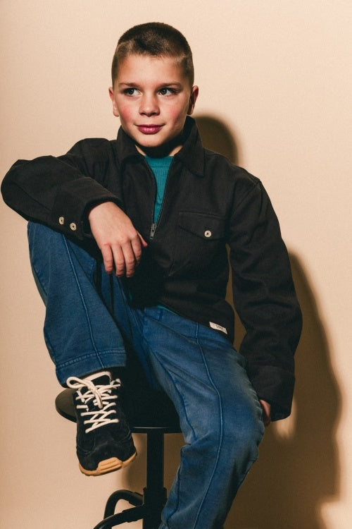 LABO DE COLORES lange broek jongen Seya Blue Denim blauw
