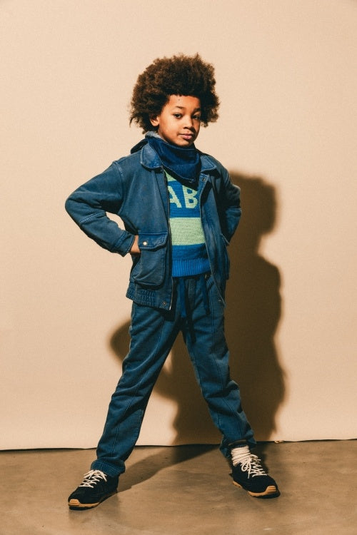 LABO DE COLORES lange broek jongen Seya Blue Denim blauw