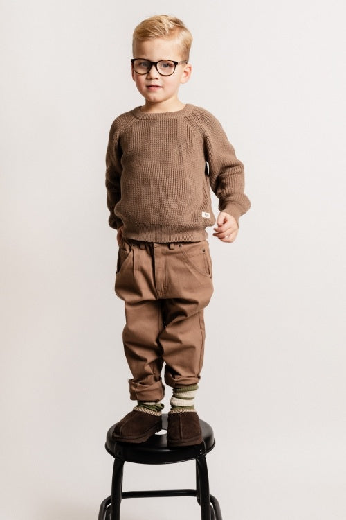 BAJE sweater jongen Thun Brown Cacao bruin (valt groot)