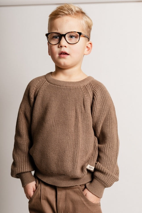 BAJE sweater jongen Thun Brown Cacao bruin (valt groot)