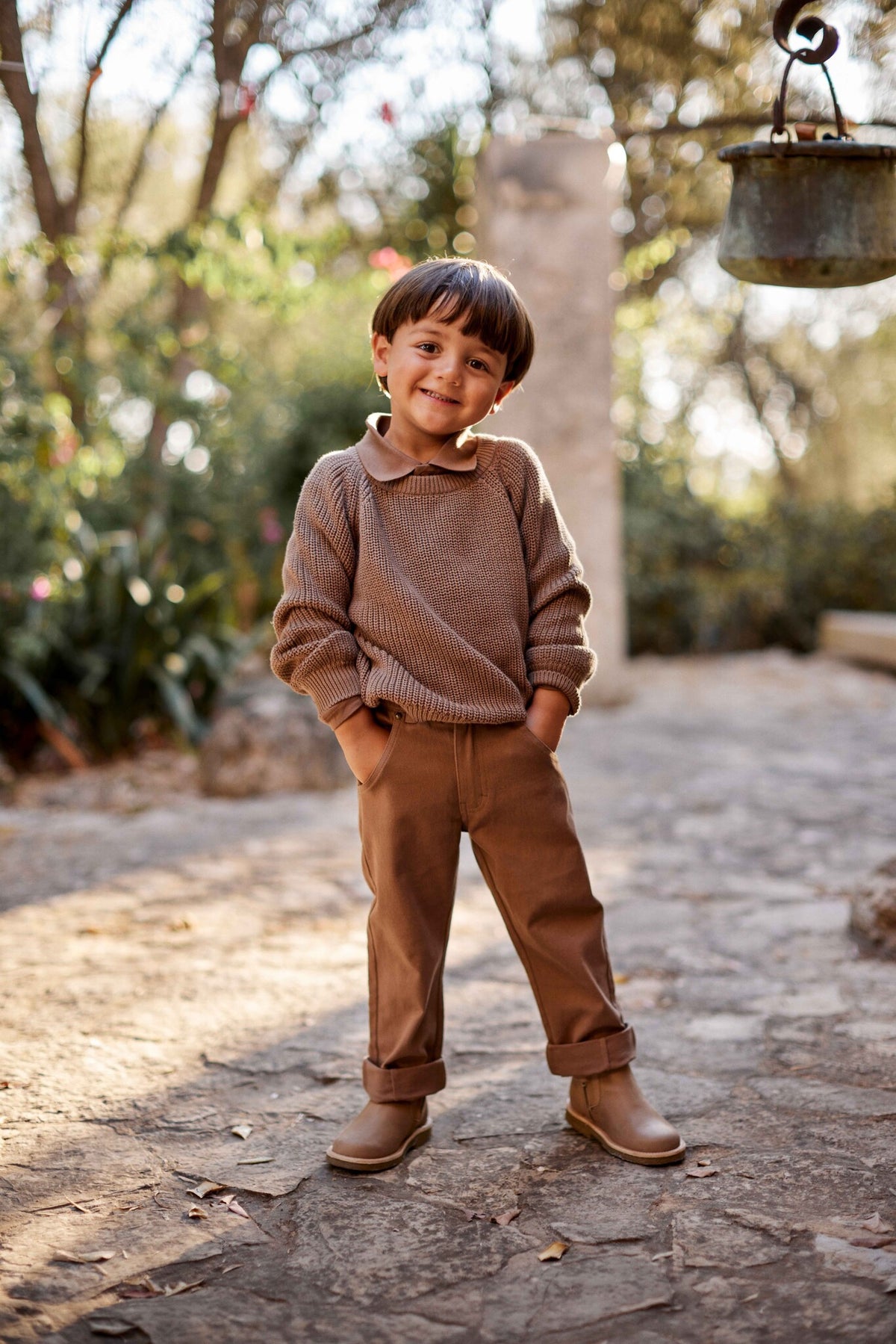 BAJE sweater jongen Thun Brown Cacao bruin (valt groot)