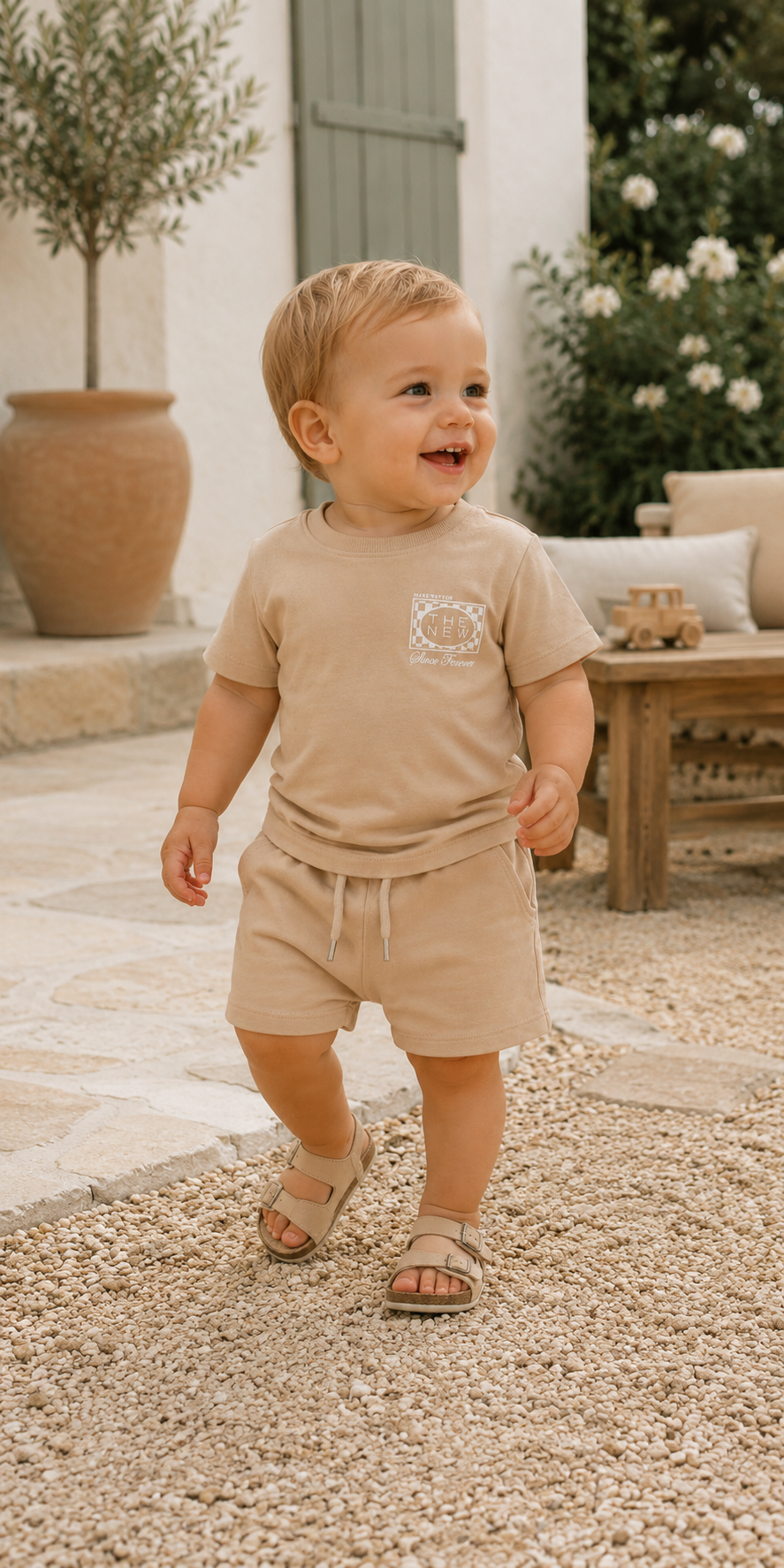 The New korte broek jongen Titan Shorts Humus (bruin)