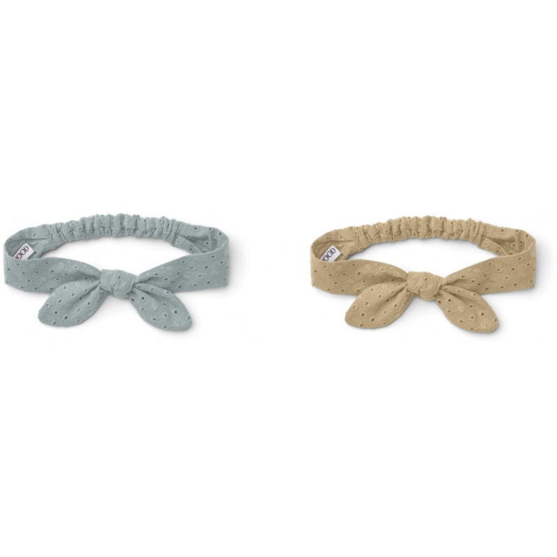 LIEWOOD haarband Henny Anglaise 2-pack Blue Fog Oat Mix blauw/beige