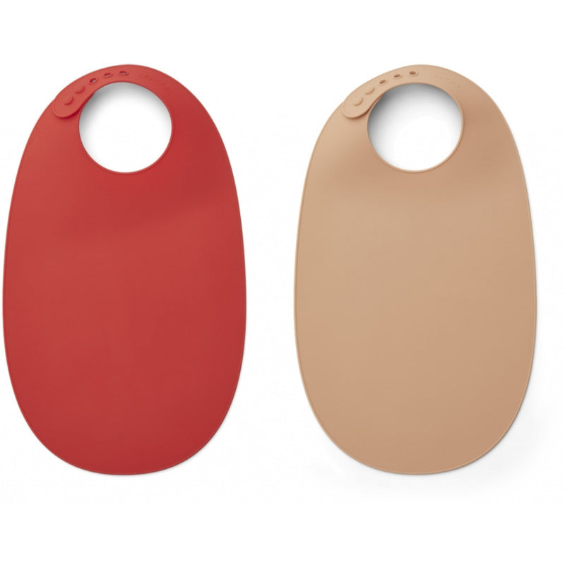 LIEWOOD slabbetje Ilana 2-pack Apple Red Tuscany Rose Mix rood/roze