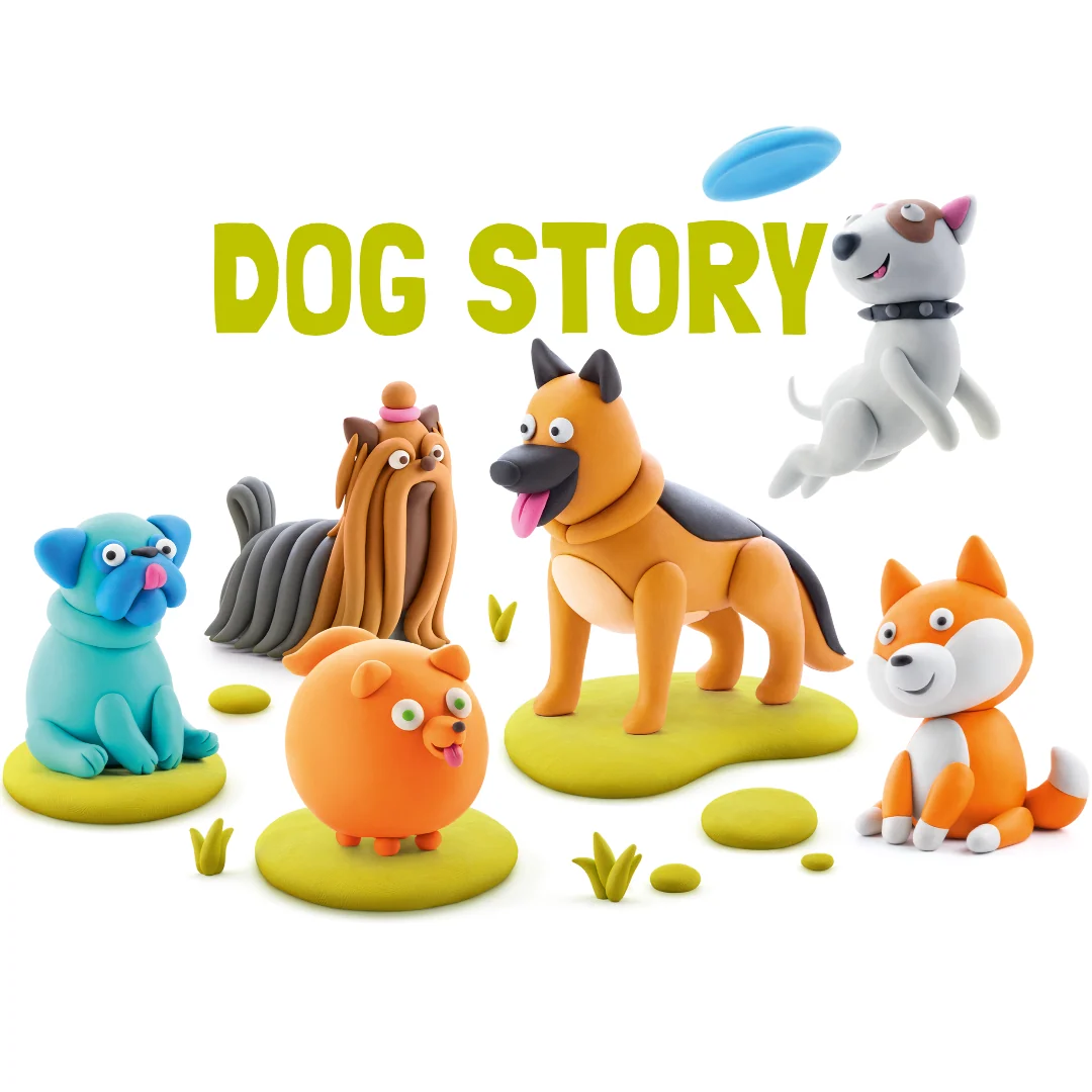 HeyClay Dog Story – maak de leukste honden met 15 potjes klei!