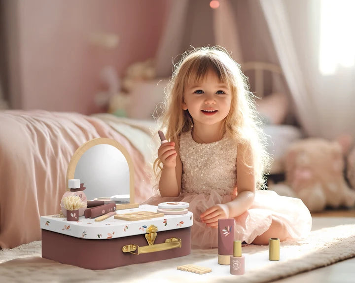 Speedy Monkey beautycase – houten make-up speelset voor kleine stylisten
