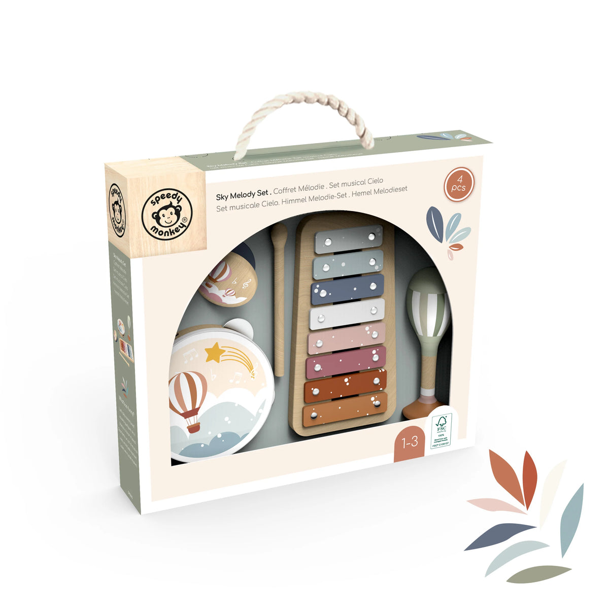 Speedy Monkey muziekset – houten muziekinstrumenten voor kleine muzikanten