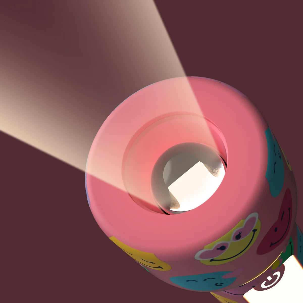 MOB Glowy Smiley World roze – zaklamp en nachtlampje met smileys