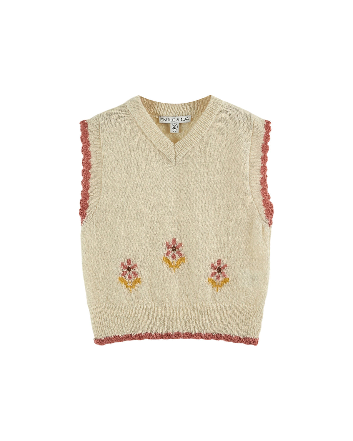 No Sleeves Floral Pullover | Ecru