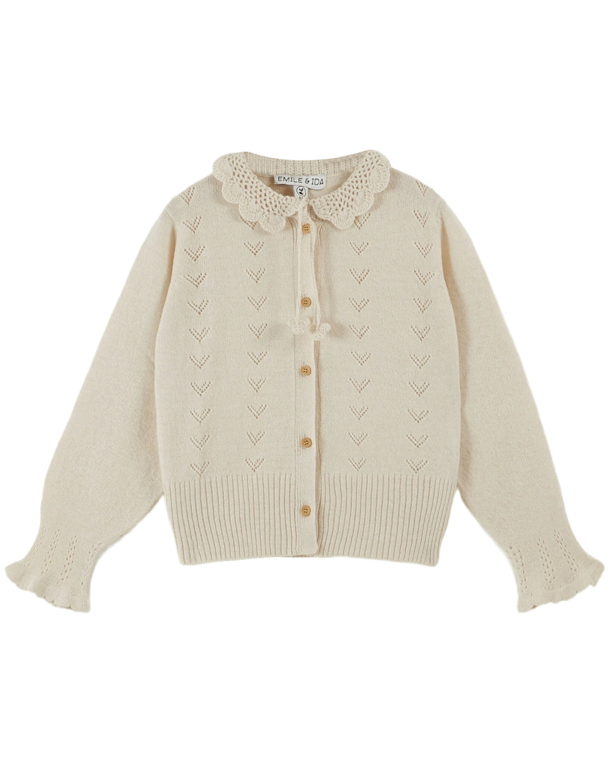 Crochet Collar Cardigan | Ecru