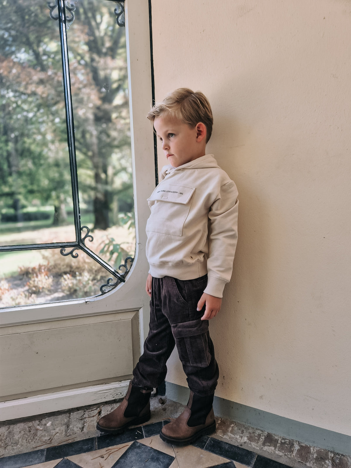 LEVV sweater jongen Vinn sweater Oatmeal beige