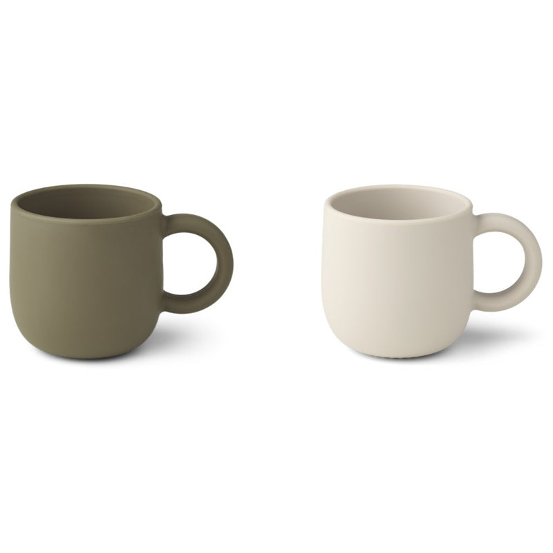 LIEWOOD Merce drinkbeker 2-pack Khaki Sandy Mix / Khaki Zand Mix beker
