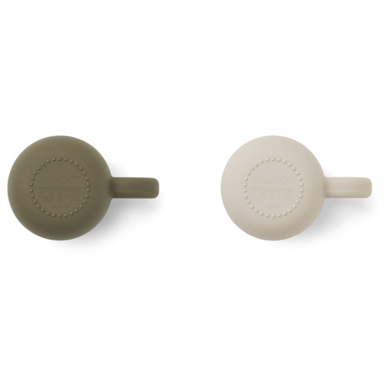 LIEWOOD Merce drinkbeker 2-pack Khaki Sandy Mix / Khaki Zand Mix beker