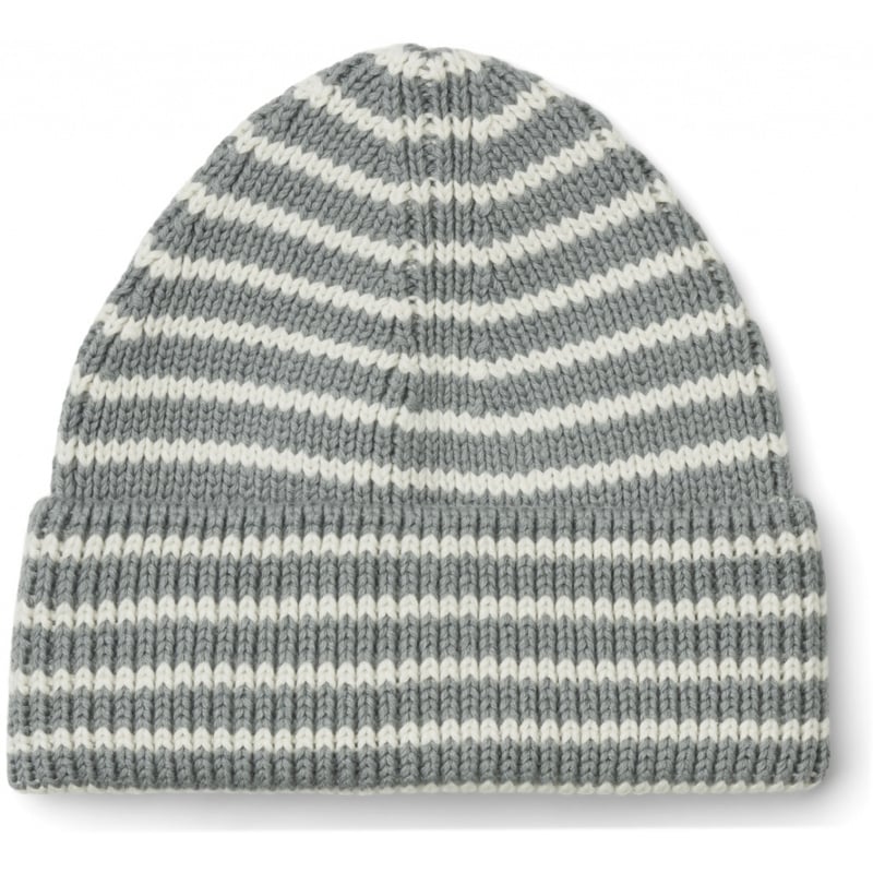 Ezra Beanie | Stripe Blue Fog / Creme De La Creme