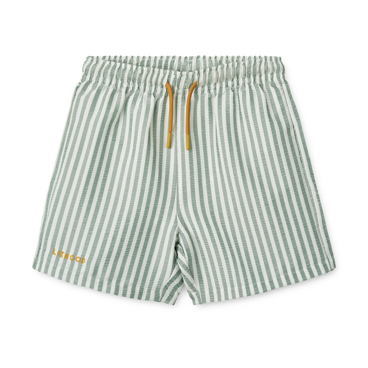 LIEWOOD zwembroek jongen Duke gestreept Peppermint Crisp White groen/wit