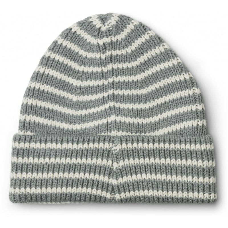 Ezra Beanie | Stripe Blue Fog / Creme De La Creme