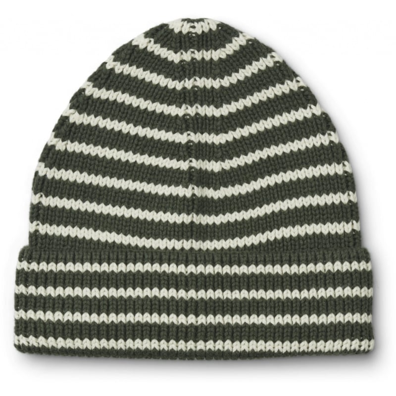 LIEWOOD muts Ezra Beanie groen gestreept Hunter Green Creme De La Creme