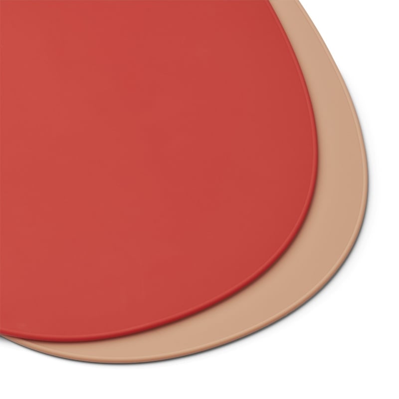 LIEWOOD slabbetje Ilana 2-pack Apple Red Tuscany Rose Mix rood/roze