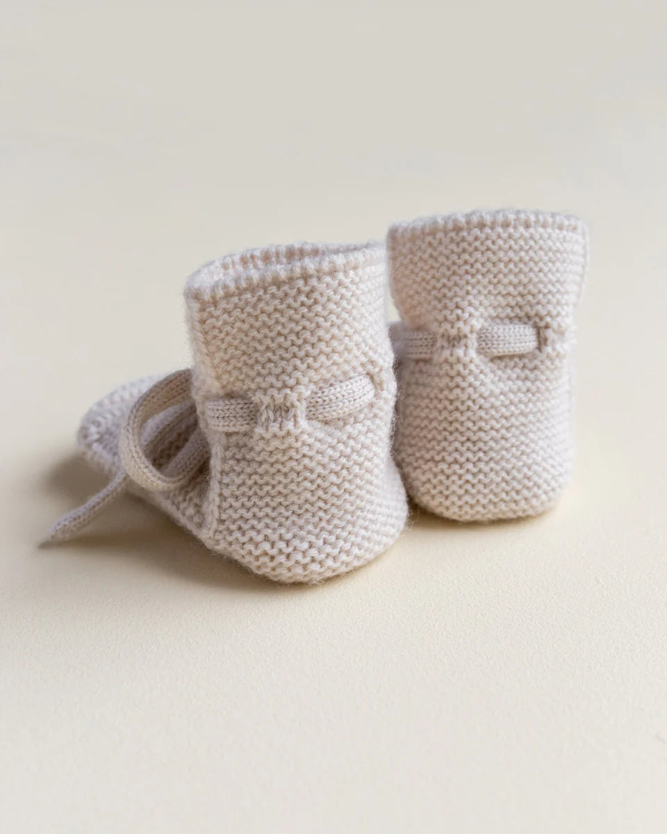 Hvid slofjes baby Booties Cream crème