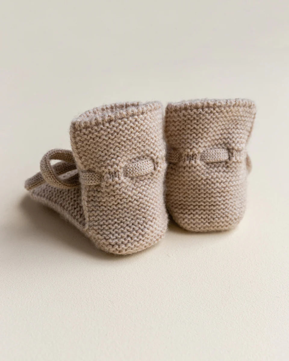 Hvid slofjes baby Booties Sand zandkleur