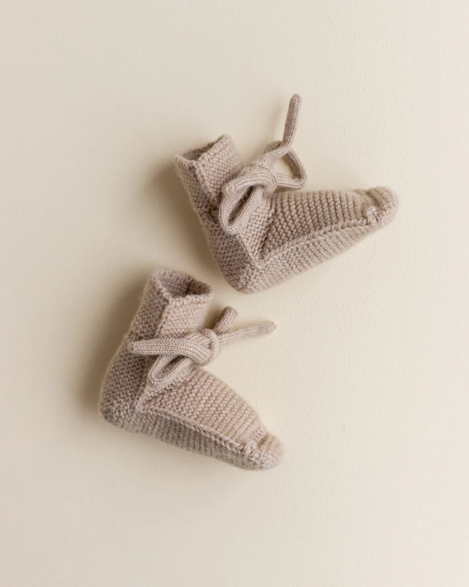 Hvid slofjes baby Booties Sand zandkleur