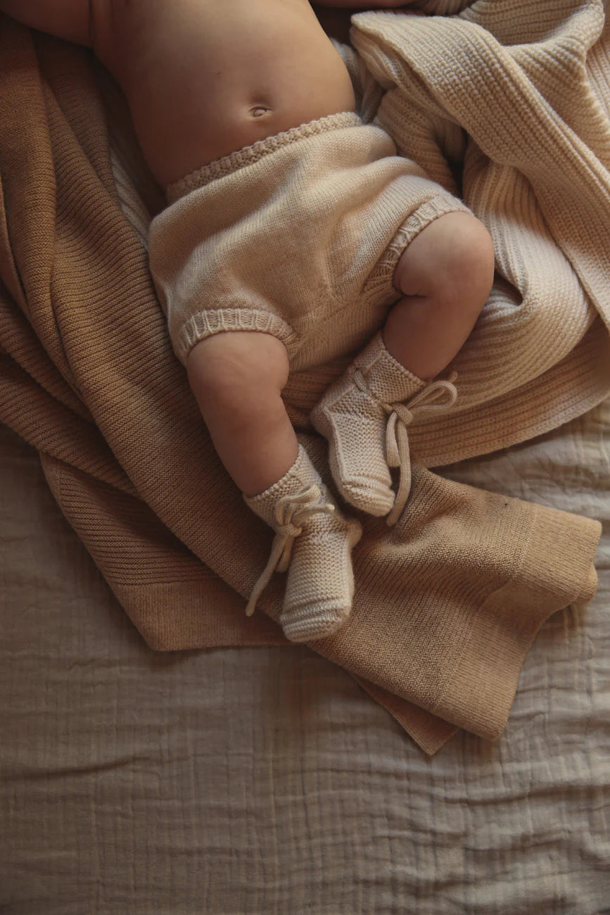 Hvid slofjes baby Booties Cream crème