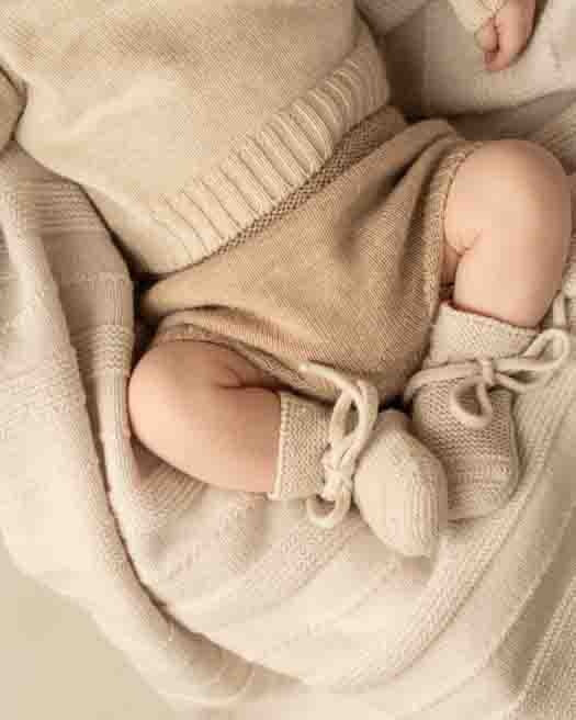 Hvid slofjes baby Booties Cream crème