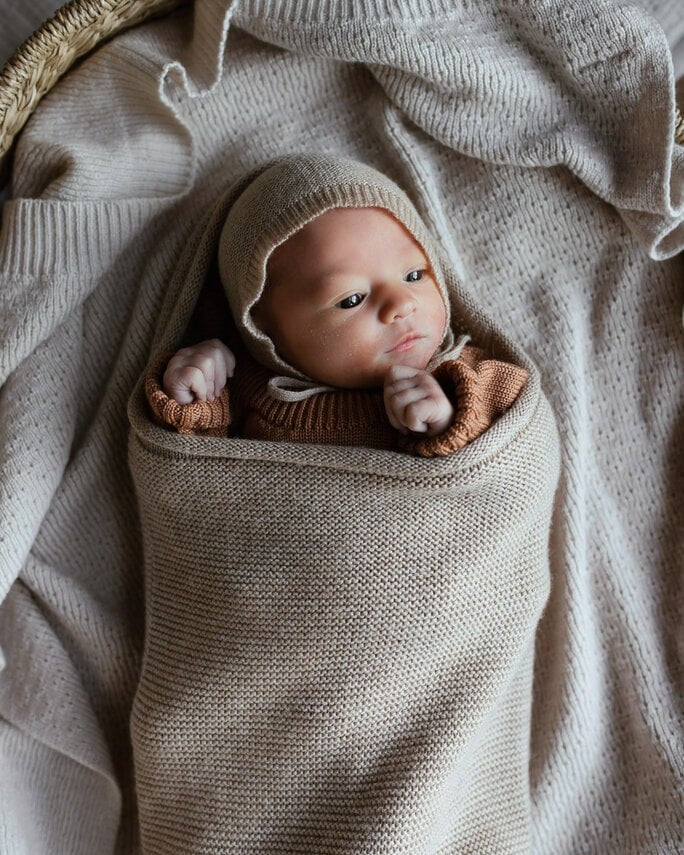 Hvid baby Cocoon Sand zandkleur