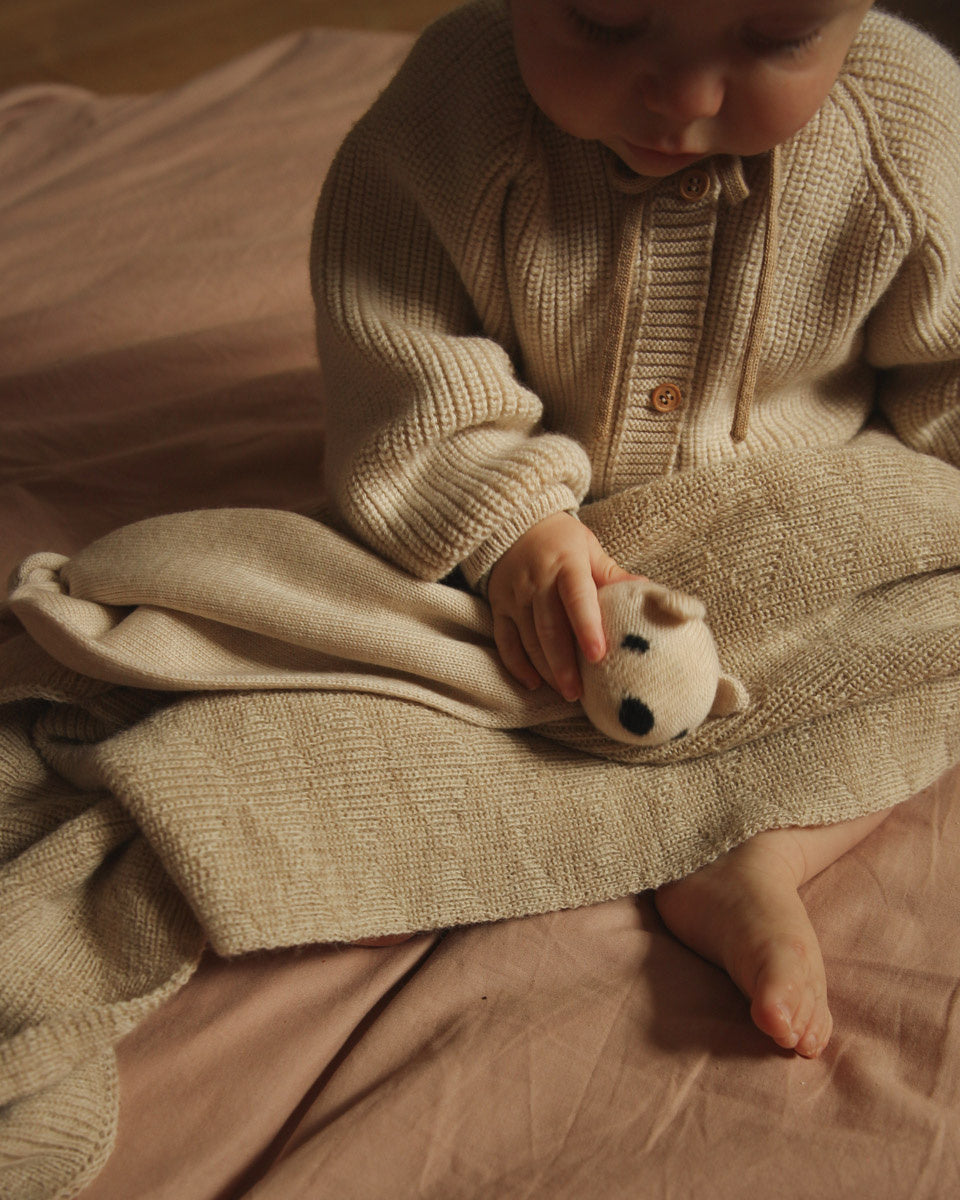 Hvid knuffel baby Teddy Tokki Cream crème