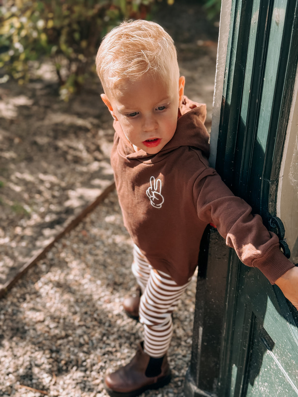 The New legging kind Streep Legging Bruin
