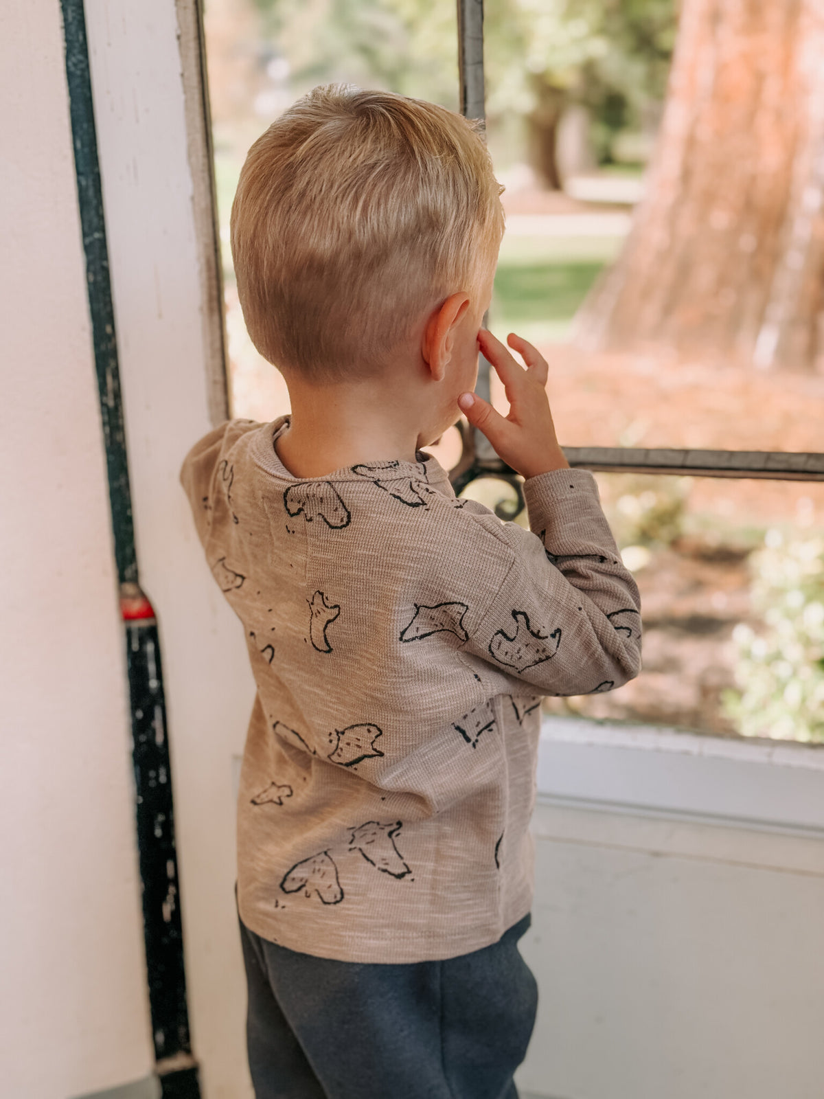 PLAY UP rib T-shirt jongen met print (beige)