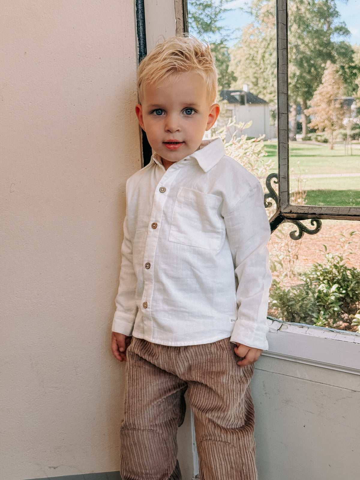 EN FANT blouse kind LS Egret Off White wit