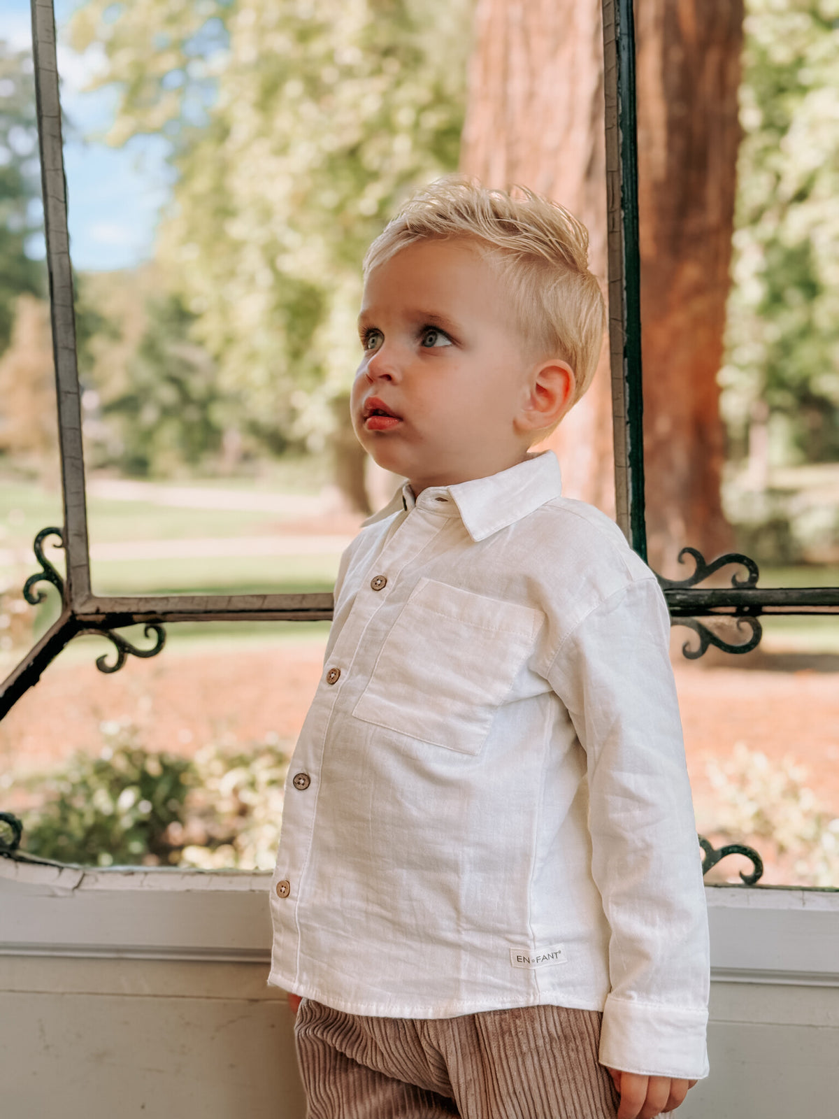 EN FANT blouse kind LS Egret Off White wit