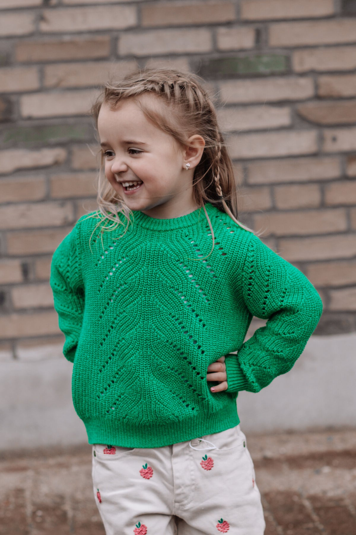 The New trui kind Jiva Knit Pullover (groen)