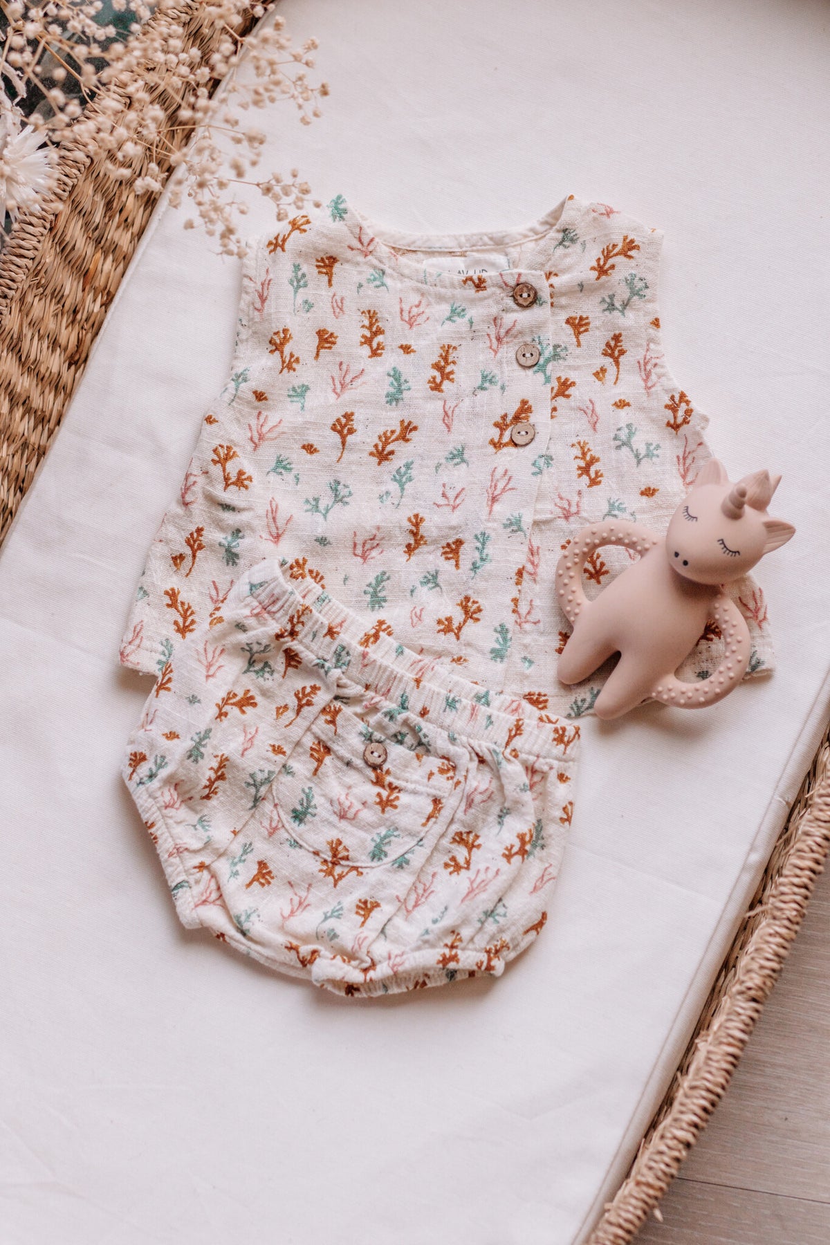 PLAY UP korte broek meisje Fiber Algas met print (beige)