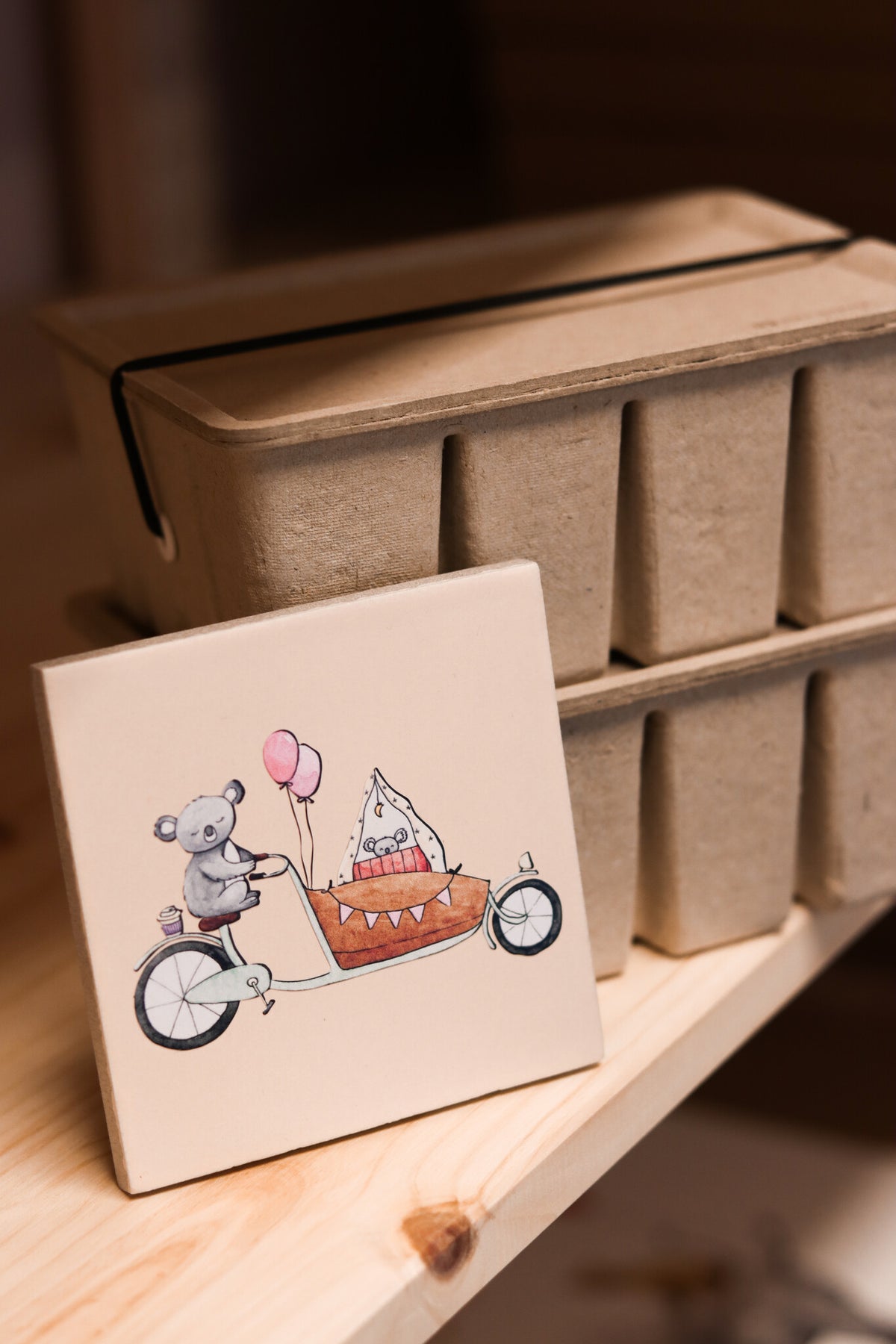 Tegeltje bakfiets roze | Juulz